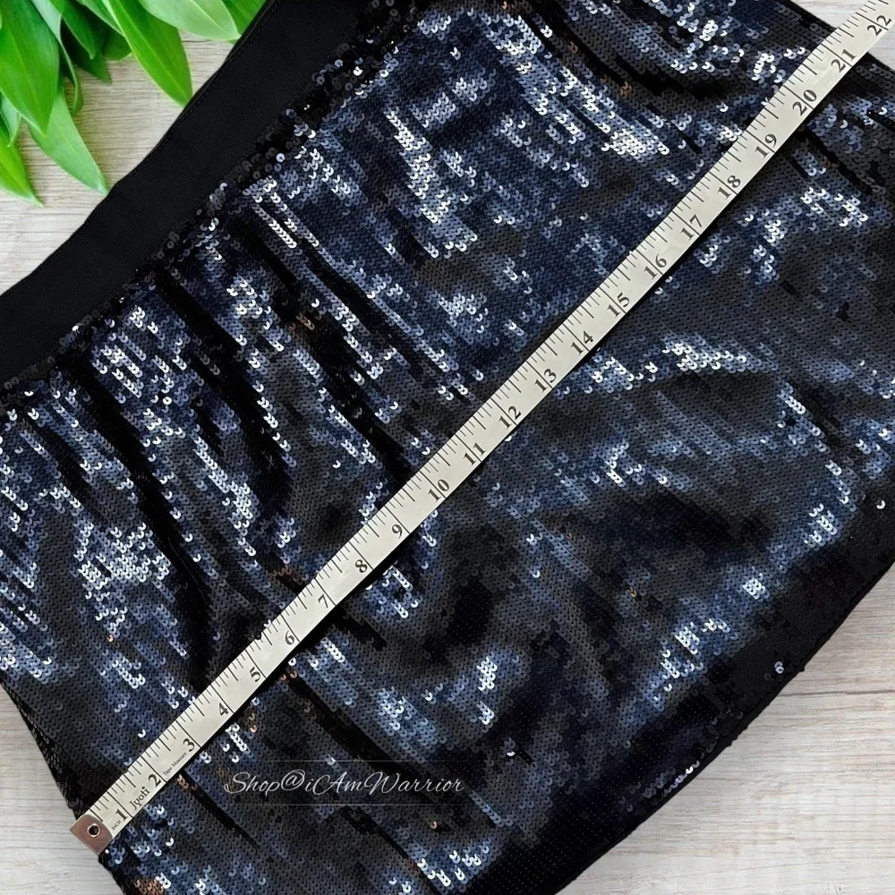 J.Crew Collection silk midnight navy glitterati sequin mini skirt *iamwarrior